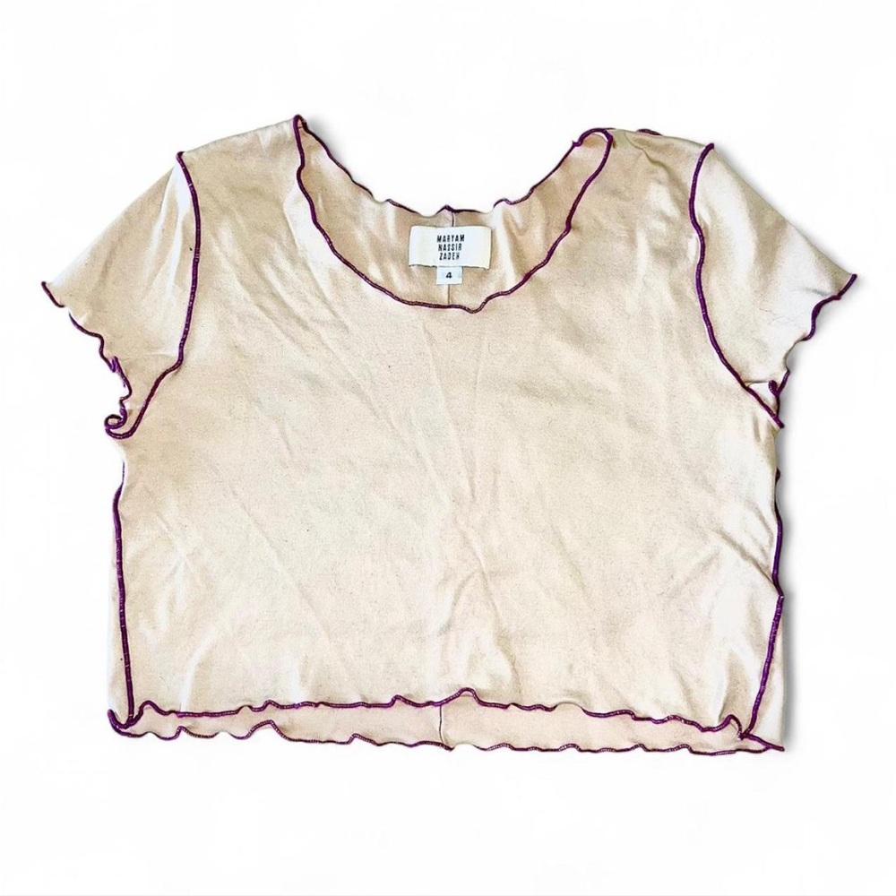 Sz S Maryam Nassir Zadeh Ultra Cropped Lettuce Trim Top